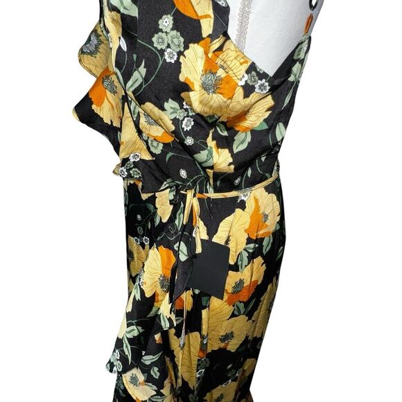 Lulu's Floral Black and Yellow High Low Dress - Picture 8 of 14